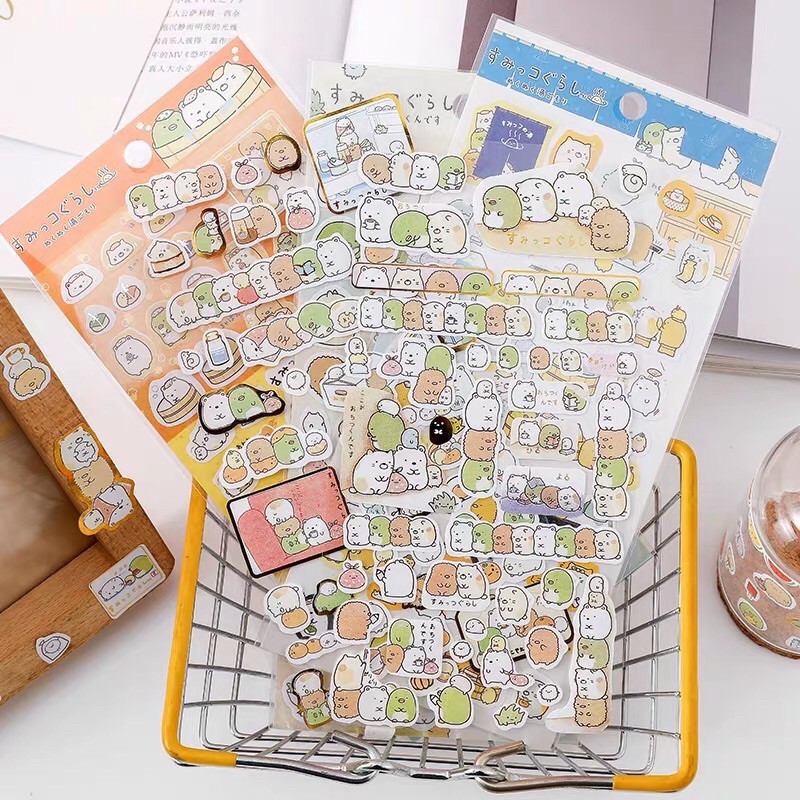 Sticker  dán Molang nhiều miếng trên 1 tấm - Phụ kiện Halu