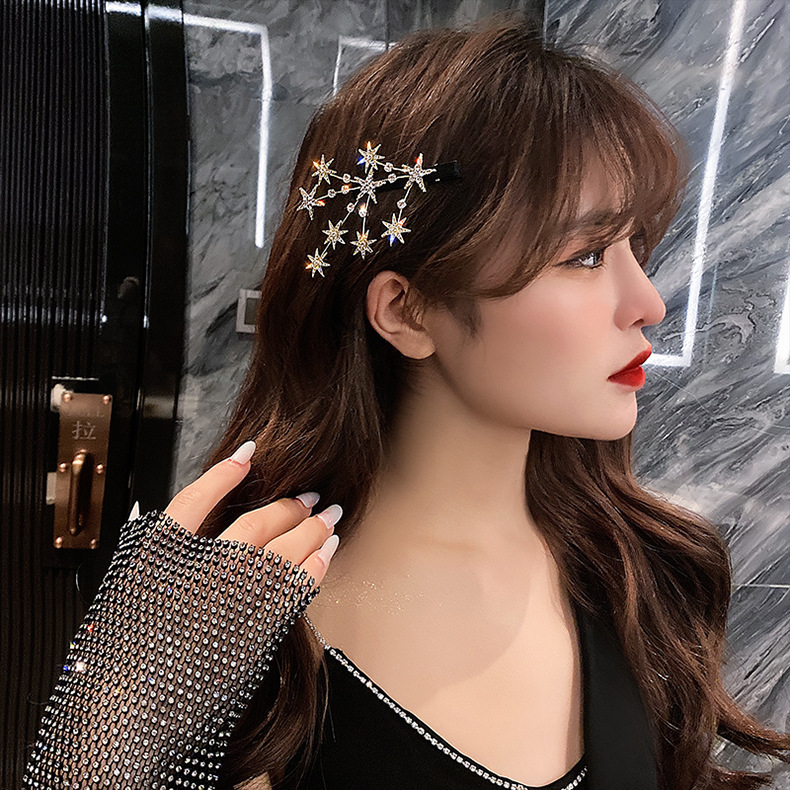 Kẹp tóc đính đá tạo hình ngôi sao kiểu dáng Hàn cho nữ