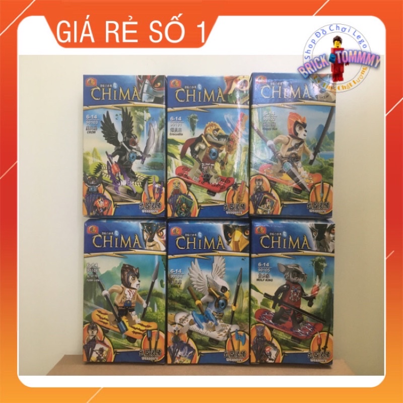 Chima Minifigures Đồ Chơi Lắp Ráp Mô Hình Nhân Vật Huyền Thoại Rừng Xanh | Có Thẻ Bài Và Ván Trượt