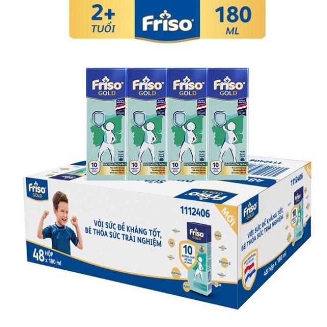 [Mã MKBC155 giảm 8% đơn 400K] Thùng 48 hộp sữa bột pha sẵn Friso 180ml - tặng kèm 10 bóp nhỏ xinh như hình