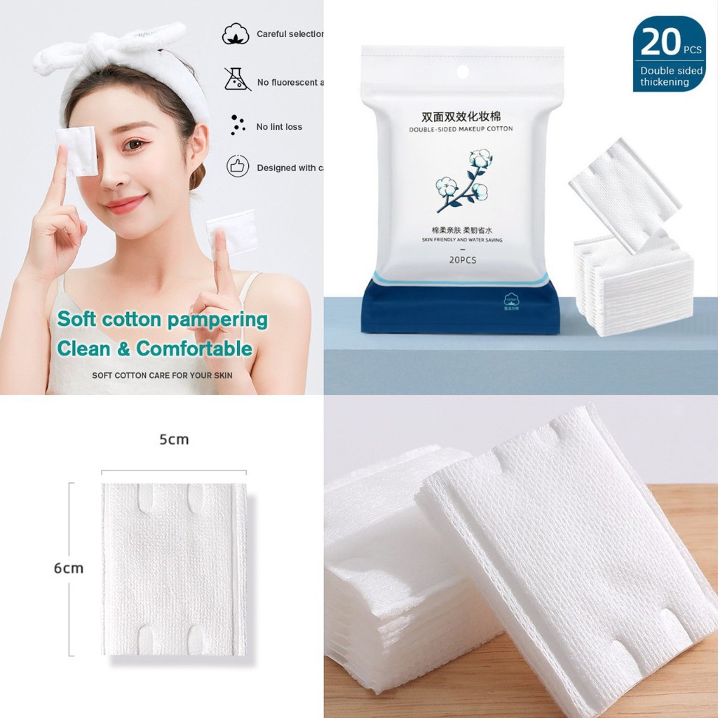 [TÚI 222 MIẾNG] Bông tẩy trang 3 lớp Cotton Pads siêu dày dặn có viền xung quanh tránh rách bông