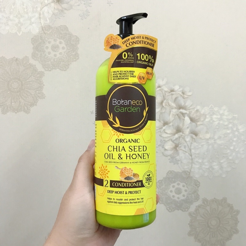 Dầu Xả Botaneco Garden Chia Seed &amp; Honey Conditioner Deep Moist &amp; Protect Dưỡng Ẩm Sâu và Bảo Vệ 500ml