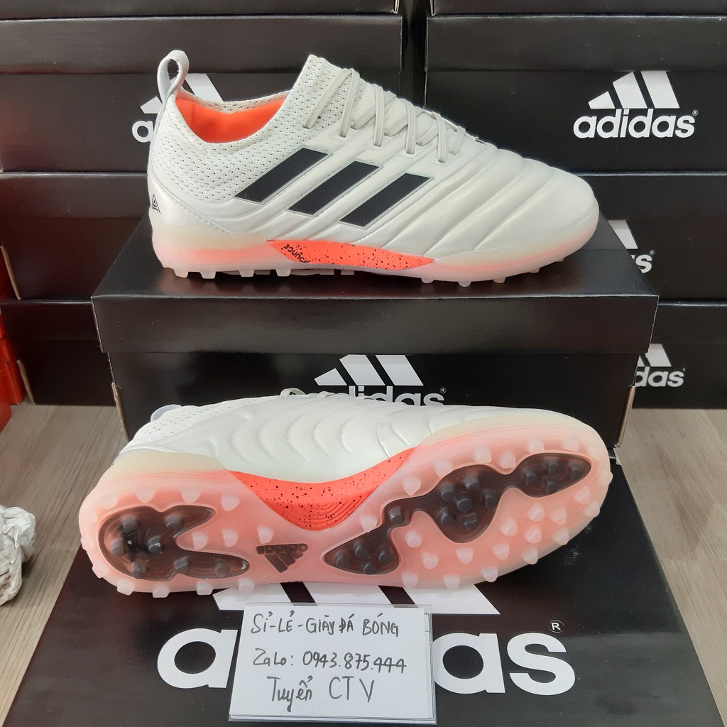 𝐓ế𝐭 SALE 12-12 Giày đá bóng TQ cao cấp Copa 19.1 TF trắng Ngà ` ^ !