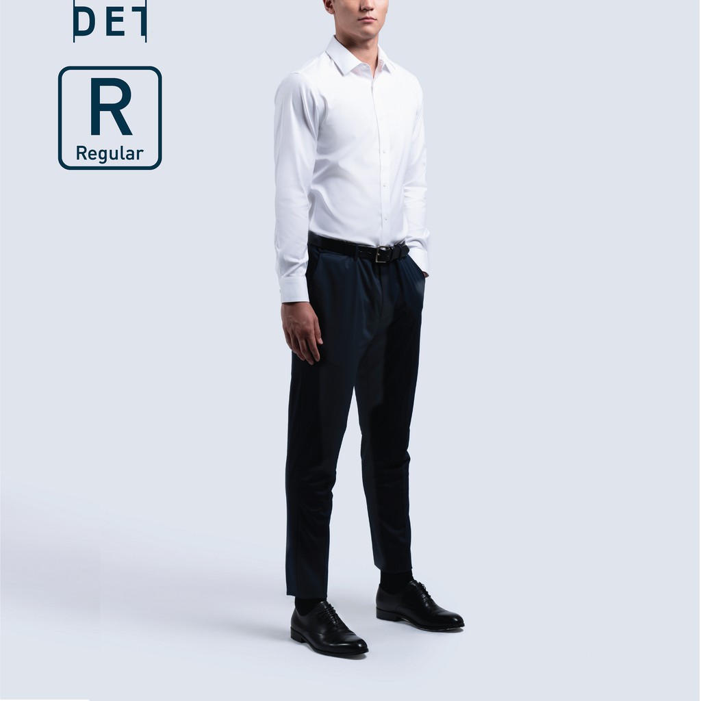 Áo sơ mi nam chống nhăn tay dài DETERMINANT dáng suông màu trắng - White [DET201] | BigBuy360 - bigbuy360.vn