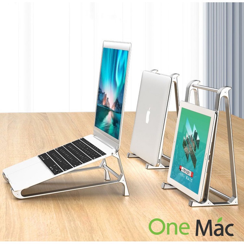 Giá Đỡ Laptop Macbook Máy Tính Bảng iPad Galaxy Tab Nhôm 2 in 1 kê tản nhiệt kiêm đế dựng surface chính hãng