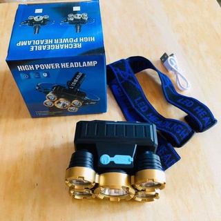 Đèn Pin Đội Đầu 5 Bóng Siêu Sáng Chống Nước Kèm Sạc