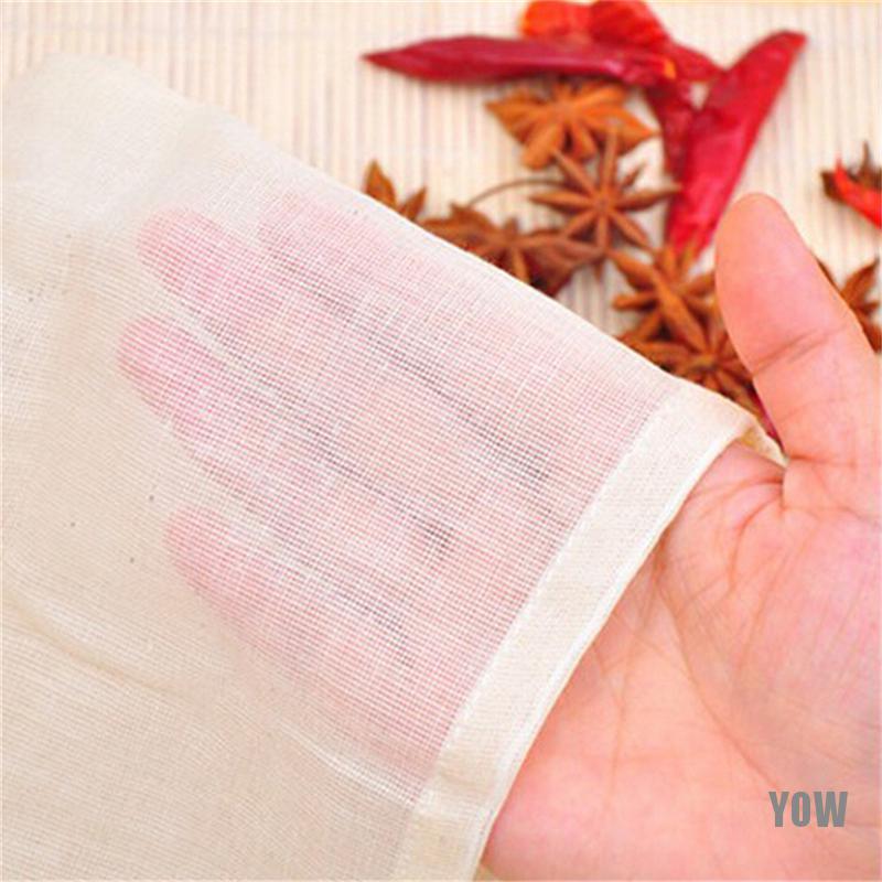 (Hàng Mới Về) Set 10 Túi Cotton Dây Rút 8x10cm Đựng Trà / Thảo Mộc Có Thể Tái Sử Dụng