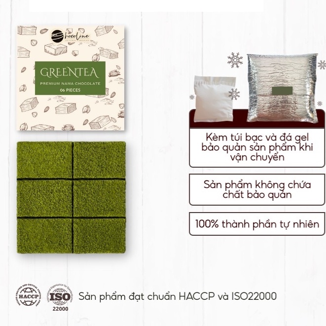 MINISIZE HỘP 6 VIÊN NAMA CHOCOLATE VỊ TRÀ XANH