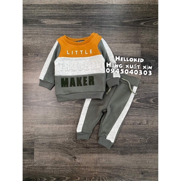 Bộ nỉ rêu chữ nổi cho bé