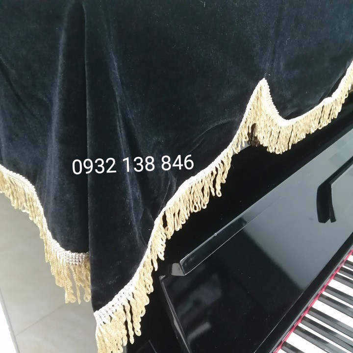 Khăn phủ đàn Piano cơ Nhung đen