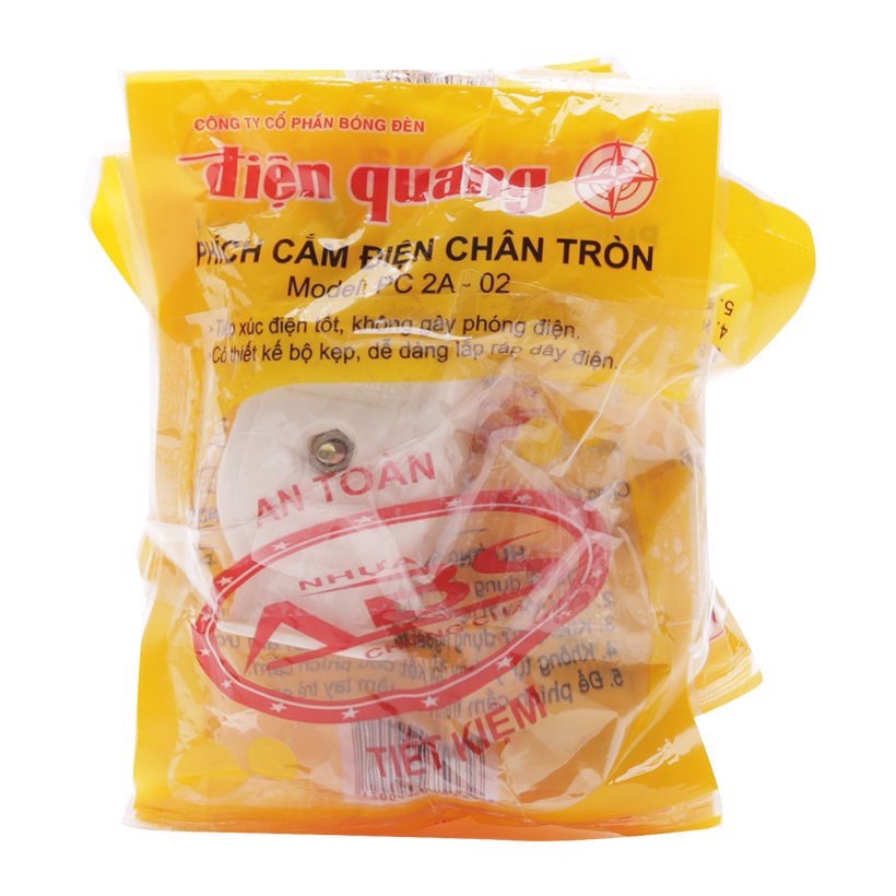 Phích cắm cao cắp Điện Quang chống giật - Sử dụng nhựa ABS chịu nhiệt - Lỗ cắm làm bằng đồng nguyên chất