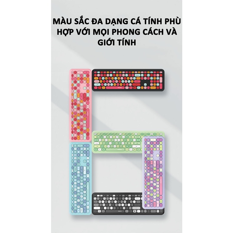 Combo bàn phím chuột không dây MOFII 666 thiết kế hiện đại đa dạng màu sắc kết nối bằng chip USB 2.4GHz