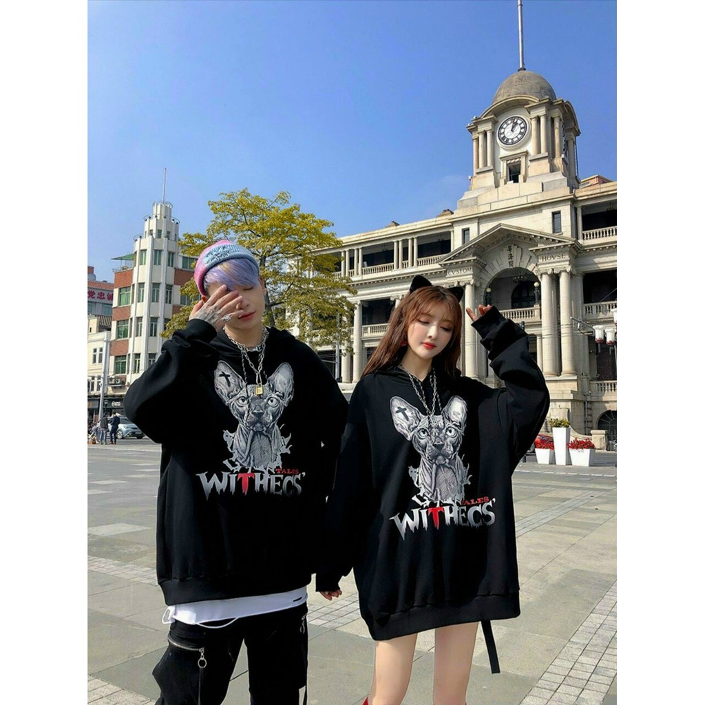 Áo Hoodie Không Xù lông Dành Cho Nam Cho Nữ và Cặp Đôi , Có Mũ Chất Nỉ Form rộng in hình Mèo Unisex XUKA SHOP | BigBuy360 - bigbuy360.vn