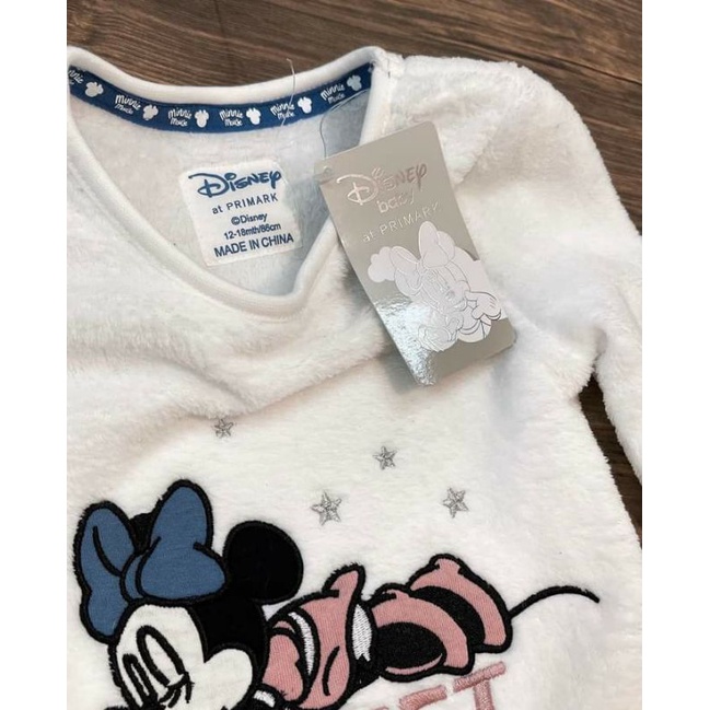 Bộ nỉ băng lông Primark Mickey xanh dư xịn cho bé gái 6m-3y