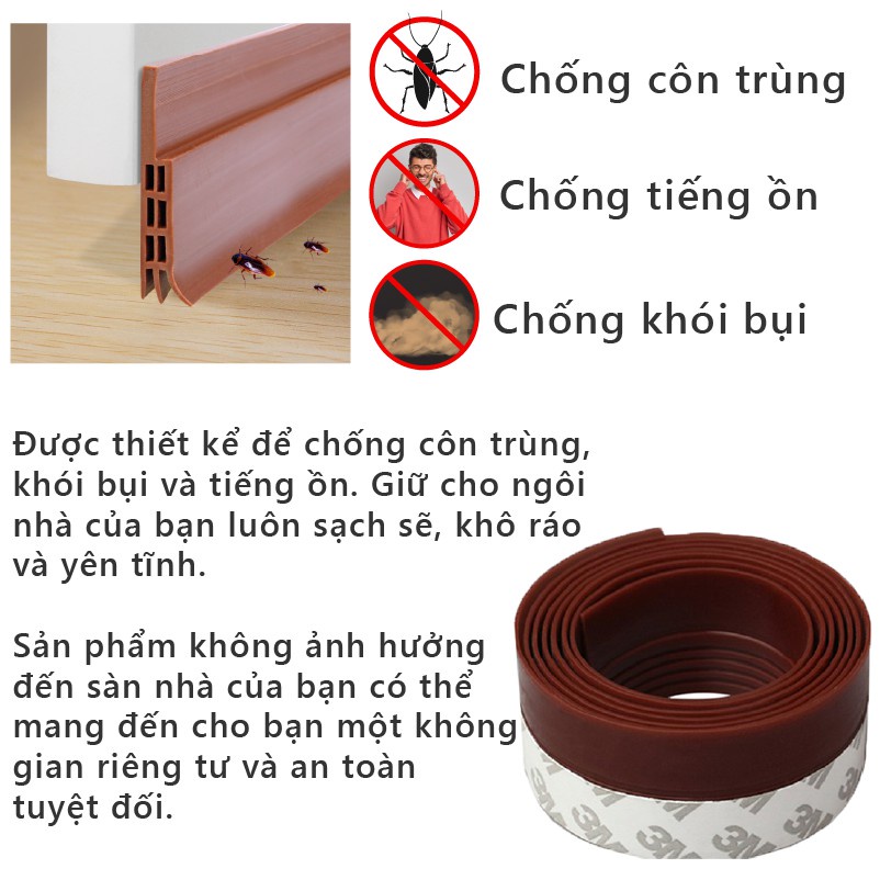 Gioăng cao su chặn khe cửa ra vào, dán chân cửa, giữ nhiệt điều hòa - MEGAMART