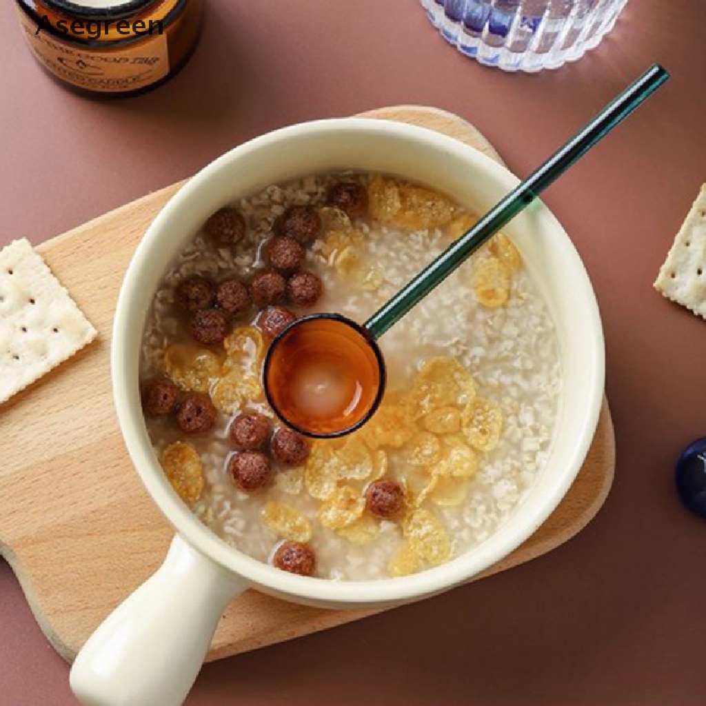 [Asegreen] Muỗng Trộn Thủy Tinh Chịu Nhiệt Độ Cao An Toàn Sáng Bóng Thiết Thực