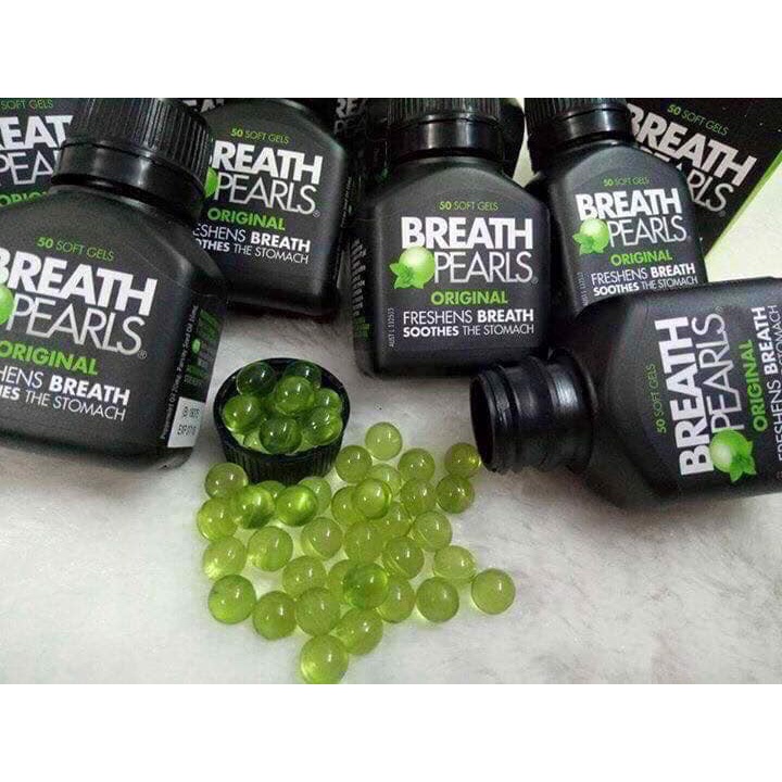 Viên Uống Thơm Miệng Breath Pearls Original Khử Mùi Hôi Vệ Sinh Chăm Sóc Sức Khỏe Răng Miệng