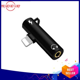 Đầu chuyển đổi âm thanh Apple Lightning sang 3.5 mm và sạc chuẩn Lightning cho Iphone (Đen)