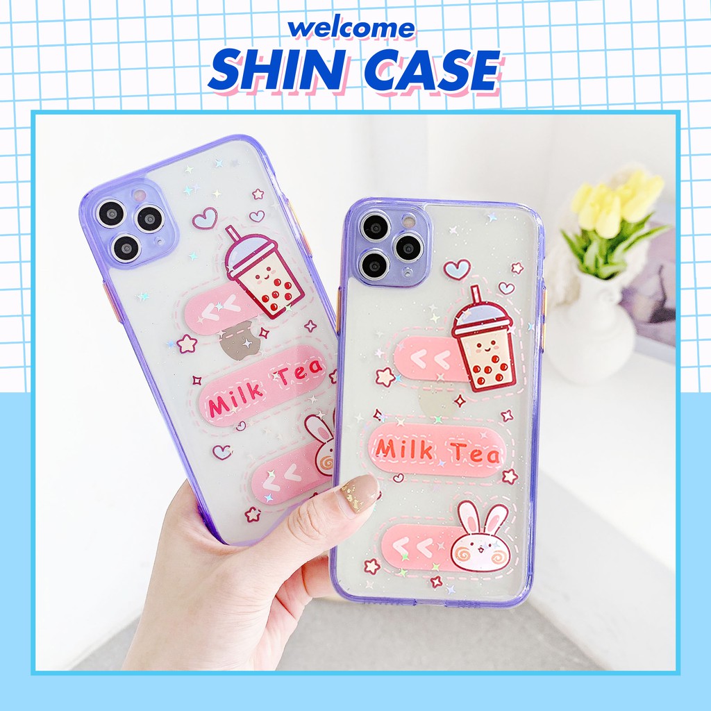 Ốp lưng iphone Milk Tea viền màu 5/5s/6/6plus/6s/6splus/7/7plus/8/8plus/x/xr/xs/11/12/pro/max/plus/promax