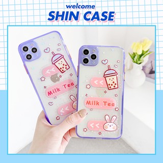 Ốp lưng iphone Milk Tea viền màu 6/6plus/6s/6splus/7/7plus/8/8plus/x/xs/11/12/13/14/pro/max/promax/plus/shin/case