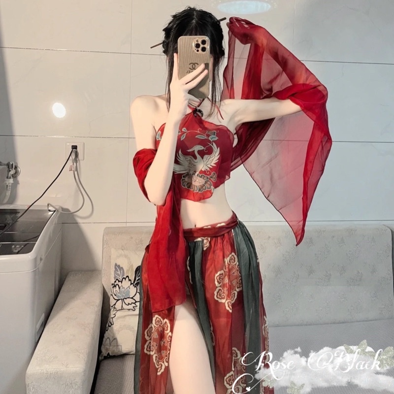 Sét y phục múa cổ trang kèm khăn yểu điệu thướt tha mã OP-873 | BigBuy360 - bigbuy360.vn