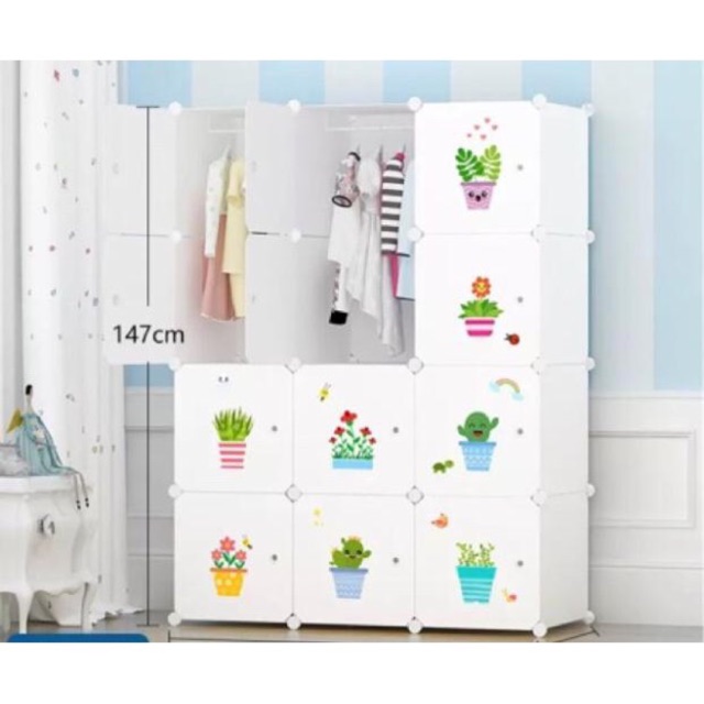 bán chạy nhất Tủ nhựa ghép đa năng 12 ô sâu 47cm. tặng kèm 2 treo đồ