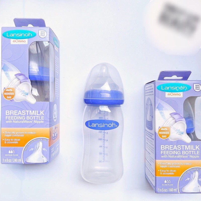 Bình sữa Lansinoh Momma đơn 160ml - 240ml