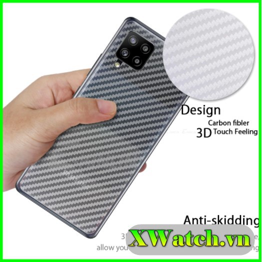 Miếng Dán Lưng Cacbon Samsung Galaxy A32 4G 5G A52 A72 A12 A02S chống bám vân tay