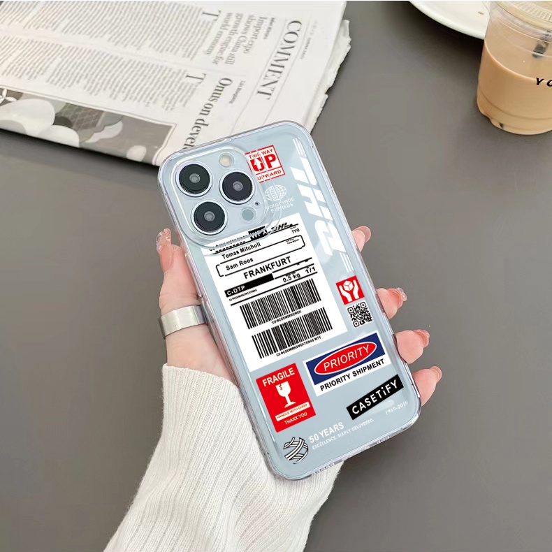 Ốp Điện Thoại TPU Gel Đệm Khí Chống Rơi Hình Mã Vạch Dhl Cho iPhone 13 Pro Max 14 12 iPhone 11 XR 8 7 SE 2022