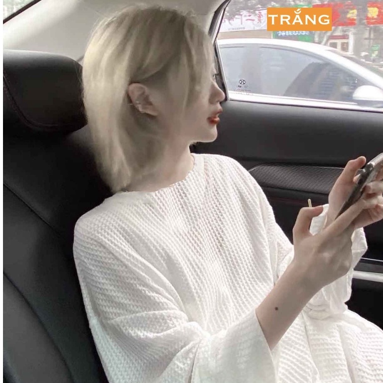 Áo Thun Nữ Chất Tổ Ong Cổ Tròn Dài Tay Form Rộng Nhiều Màu SIÊU HOT