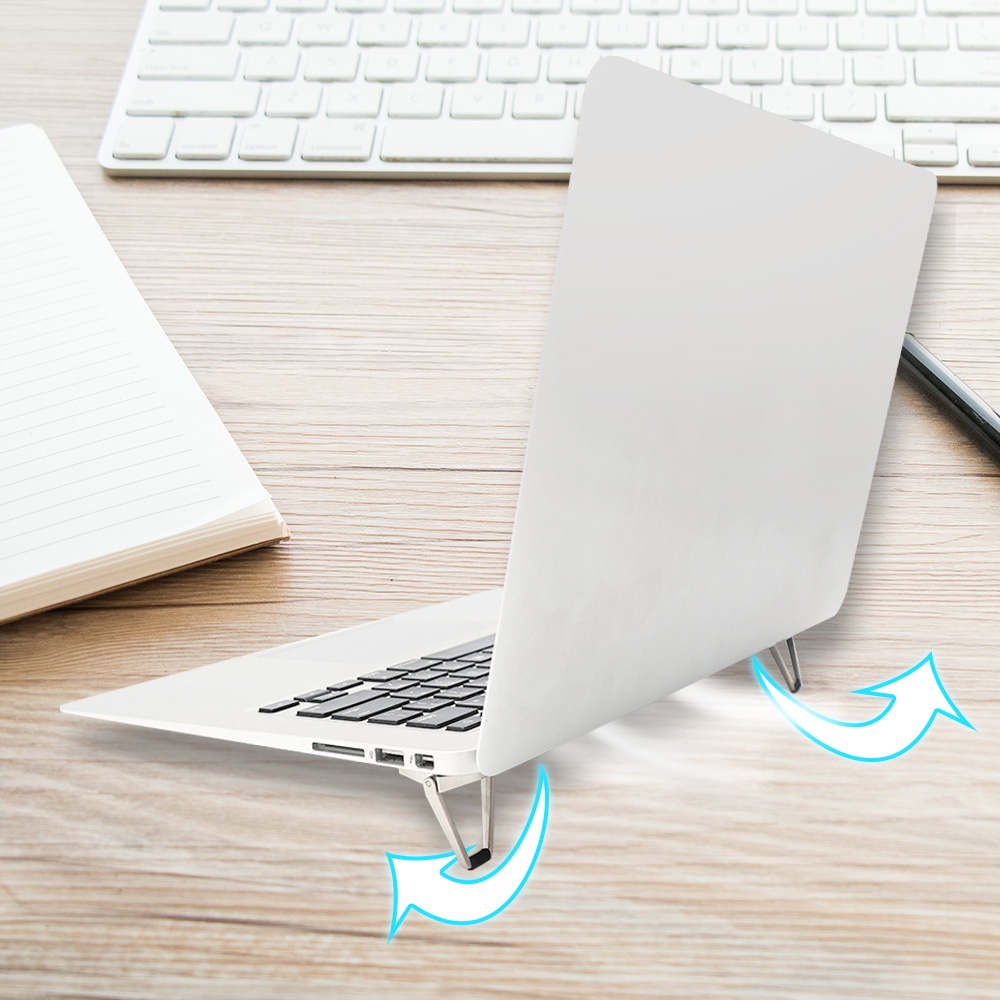 1 Cặp Giá Đỡ Laptop Bằng Kim Loại Chống Trượt Cách Nhiệt Có Thể Gập Lại Tiện Dụng