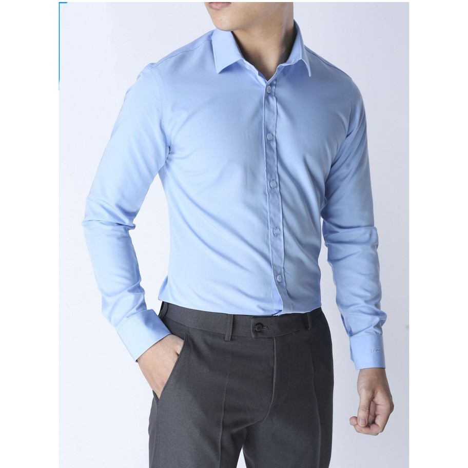 Áo sơ mi nam dài tay dáng ôm sơ cổ bẻ vải lụa thái chống nhăn chống xù | BigBuy360 - bigbuy360.vn