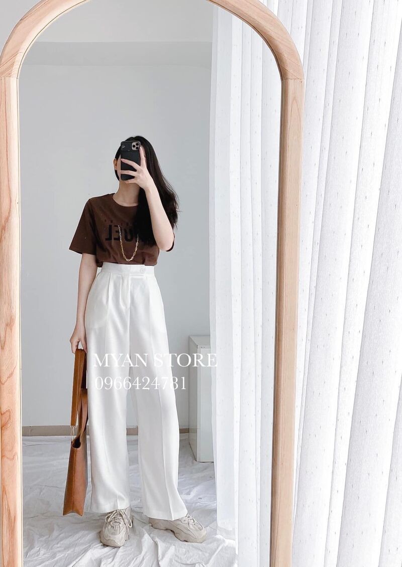 Quần culottes 1 cúc cạp chun sau Q012109