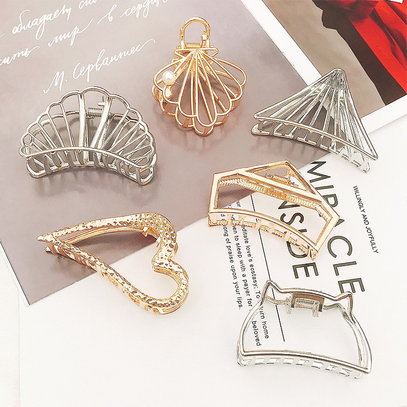 Kẹp tóc càng cua K0176 kẹp tóc Hàn Quốc bằng kim loại nhiều hình dễ thương 10 mẫu