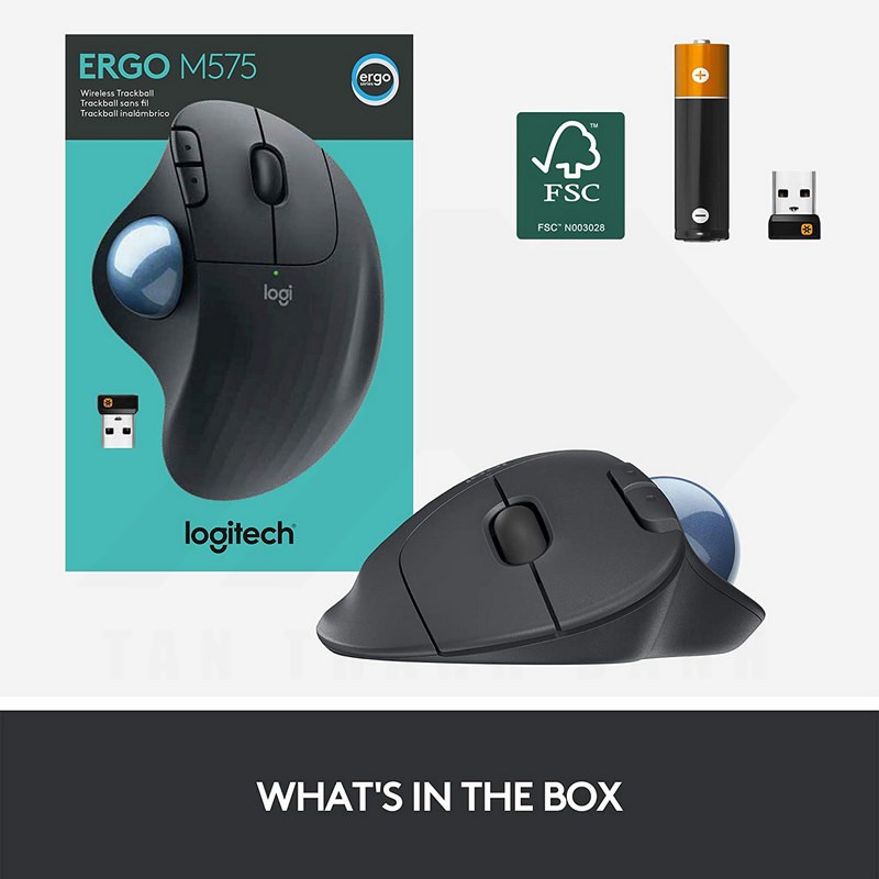 Chuột Không Dây Logitech M575 - Logitech ERGO M575 - ERGO Tracking Ball - Hàng Chính Hãng