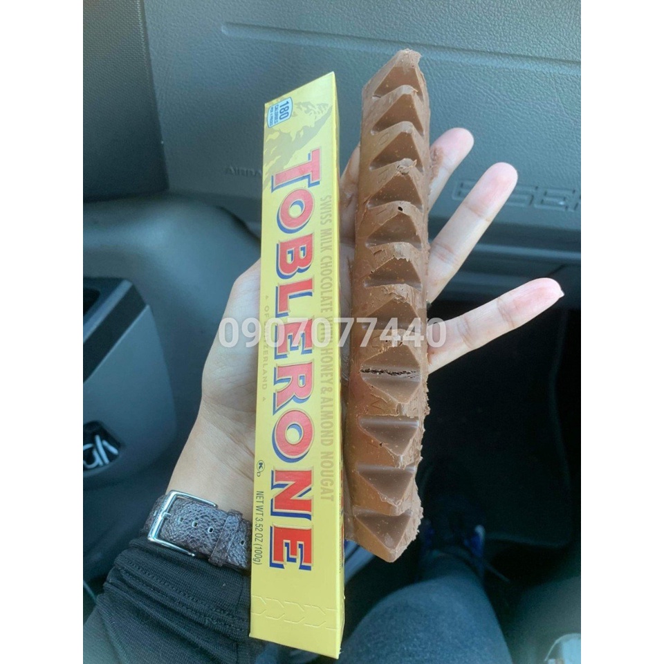 Socola Toblerone Chocolate date 7/2024 sữa mật ong & hạnh nhân  - EDS Hàng Mỹ
