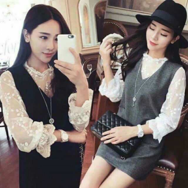 Đầm suông tay phối ren bo. Chỉ một máu đen phù hợp cho bạn đi làm, dự tiệc hay du lịch ngại gì không sắm cho mình nào♡♡♡