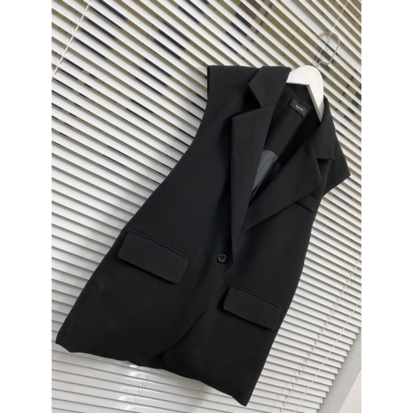 Áo ghile vest SATHY cao cấp màu đen oversize