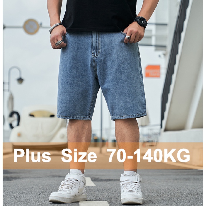 Quần short Jean Màu Sắc Đơn Giản Cho Nam 70-140kg