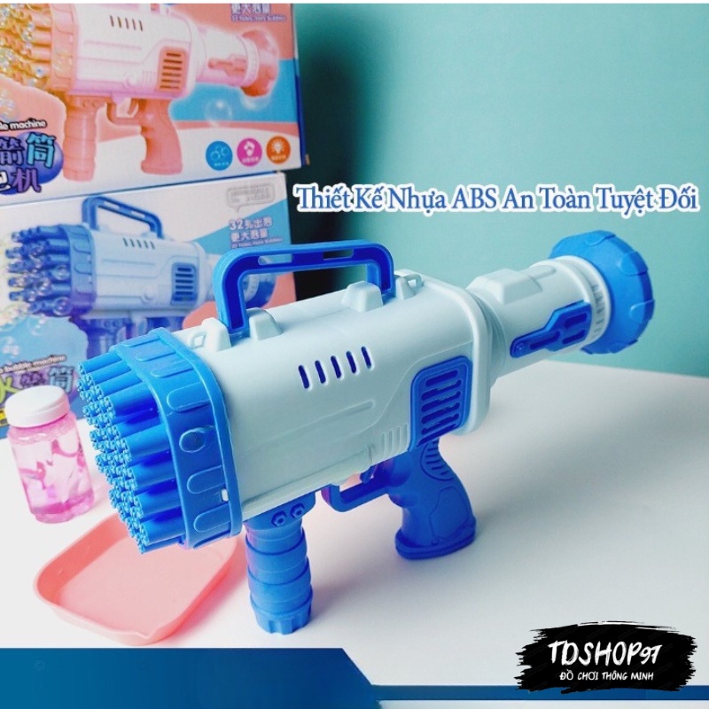 Súng Bắn Bong Bóng Xà Phòng 32 Nòng Cho Trẻ Em Cao Cấp, Máy Phun Bong Bóng 32 Nòng To, tdshop97