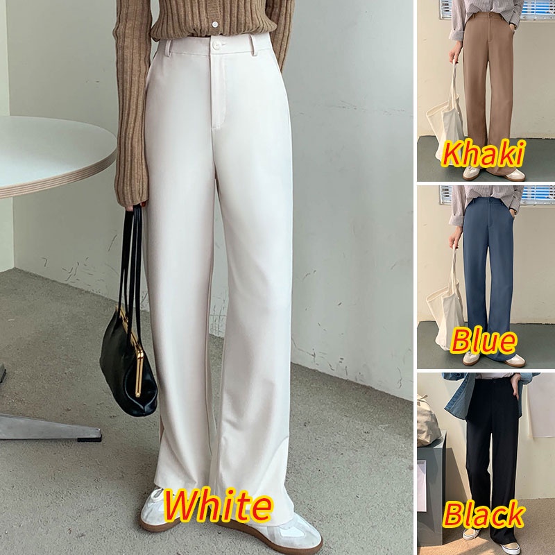 Quần dài ZANZEA ống rộng có túi phối khóa kéo phía trước thời trang cho nữ