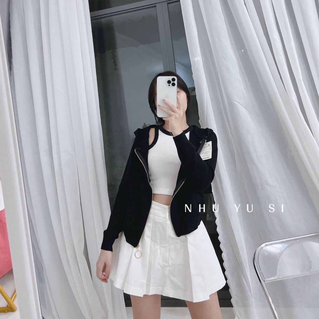 Khoác Len Trơn day kéo tròn