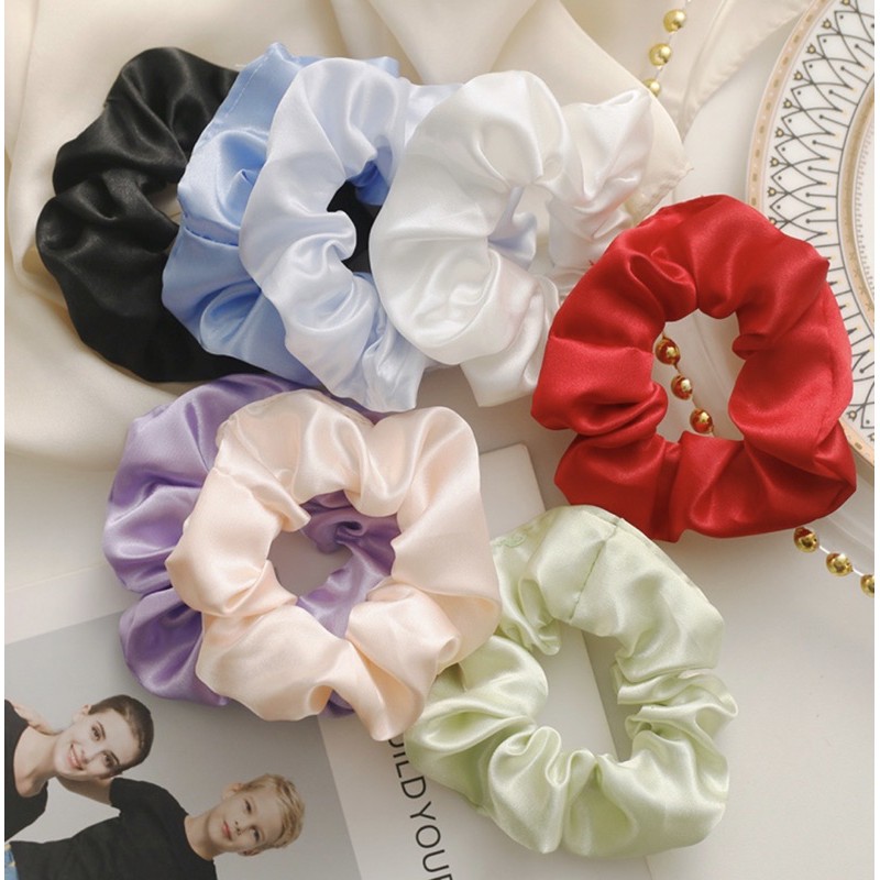 Buộc tóc scrunchies vòng lụa cao cấp