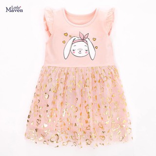 Váy little maven thỏ hồng cho bé gái