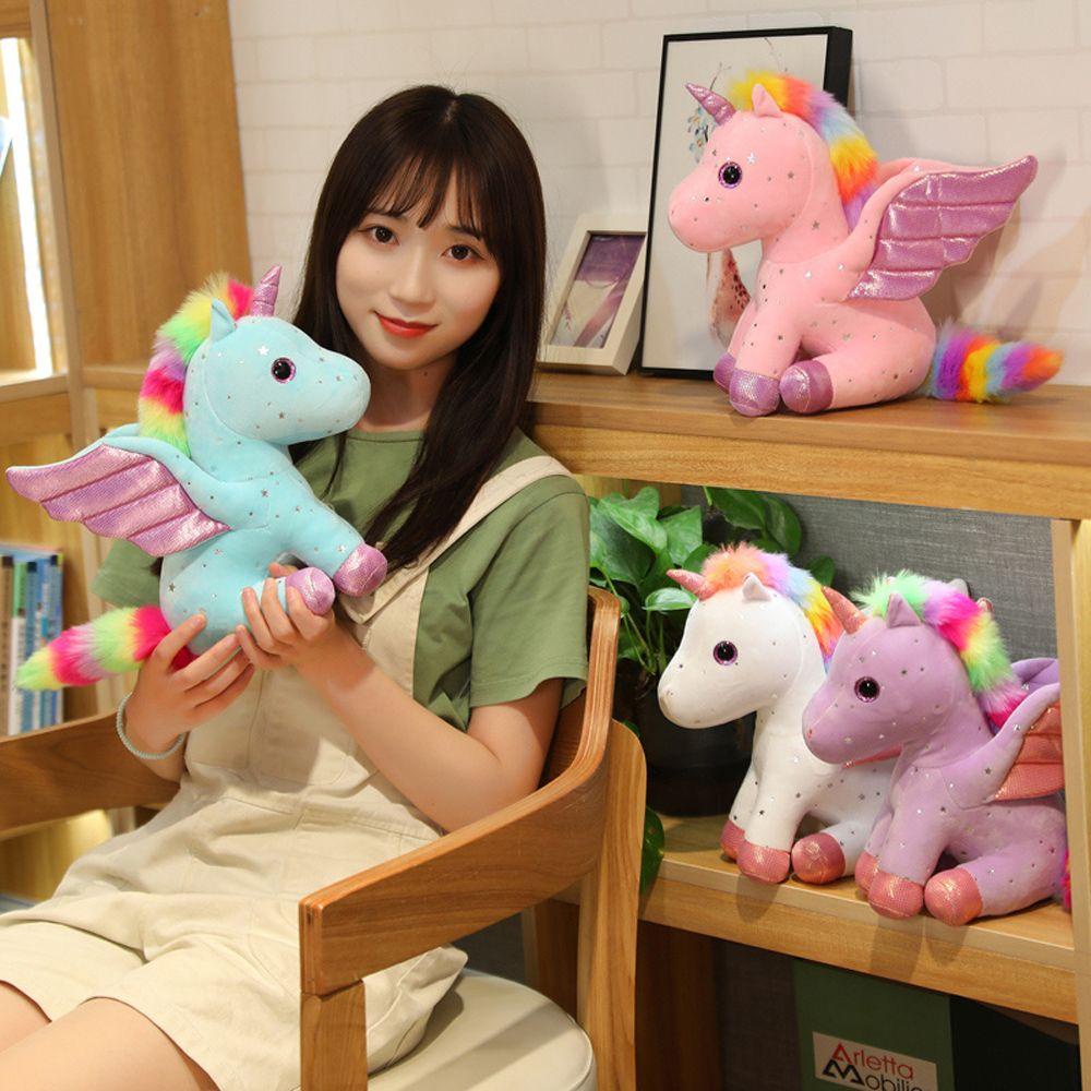 Thú Nhồi Bông Hình Kỳ Lân Hoạt Hình 14 / 22 / 30cm Trang Trí Phòng Bé