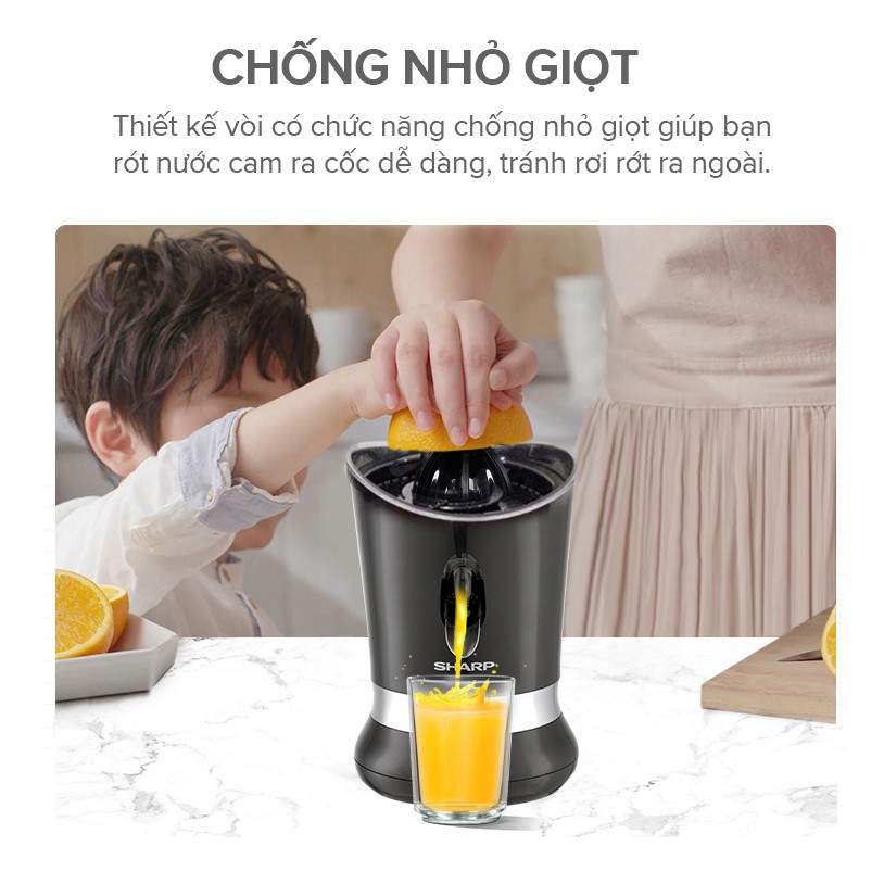 Máy Vắt Cam Cao Cấp Sharp EJ-J850-BK 85W - Hàng Chính Hãng Bảo Hành 12 Tháng