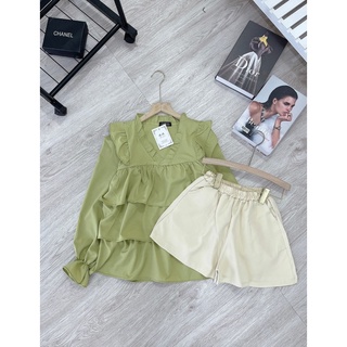 [HÀNG CÓ SẴN] SET ÁO BABYDOLL TẦNG + QUẦN LỤA