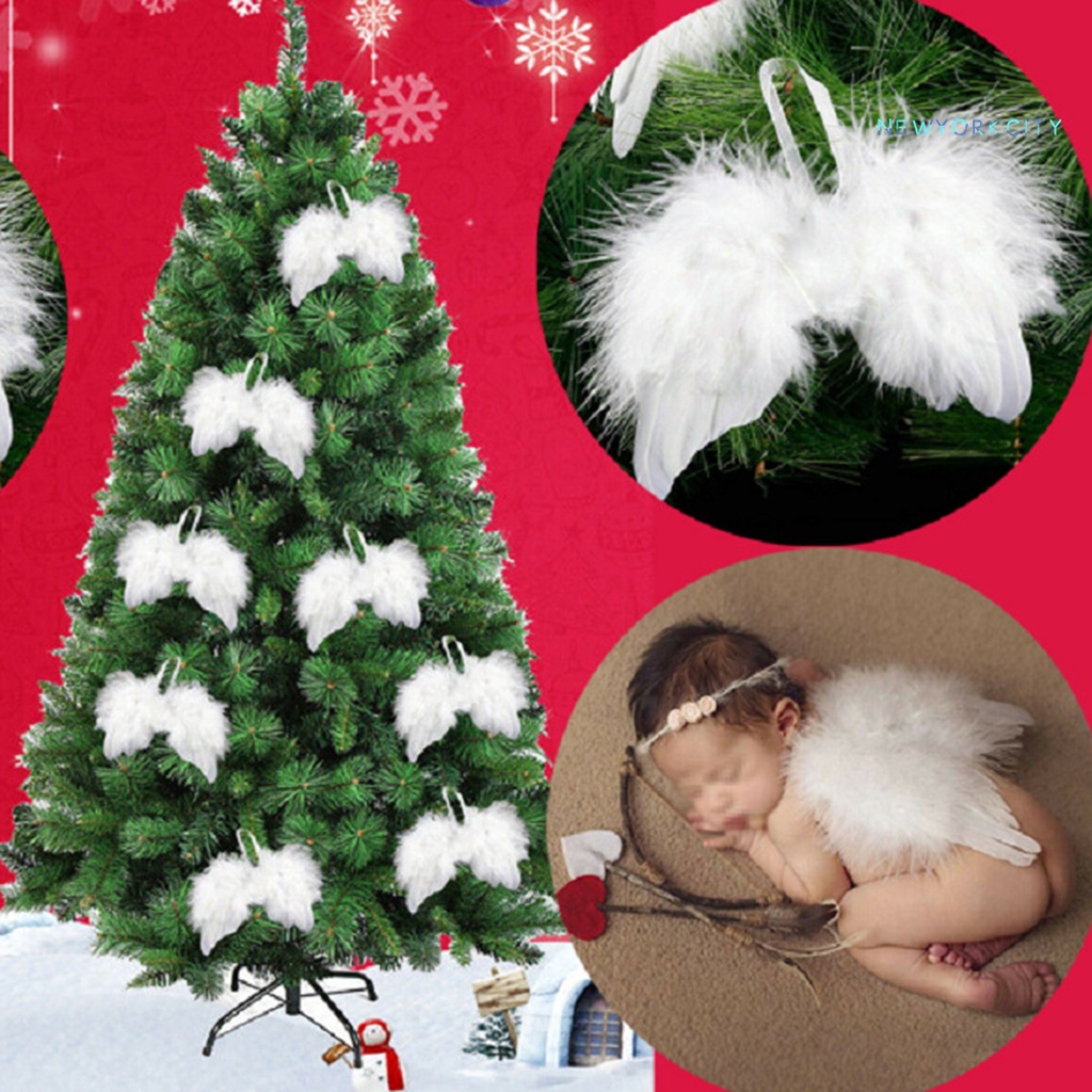 Ny-đồ Trang Trí Cây Thông Giáng Sinh Lông Vũ Màu Trắng Siêu Mềm Bắt Mắt Sành Điệu