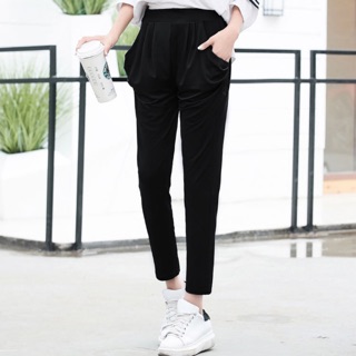 Quần harem big size thun dài màu đen size lớn 65-100kg