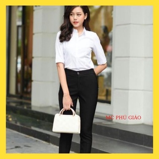 Áo Sơ Mi Trắng Nữ Kiểu Đẹp Công Sở Mc Fashion Tay Lỡ Lửng Đủ Size Chất Vải Silk Lụa Mịn Mát Không Nhăn A280